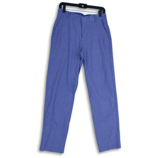 NWT IZOD Womens Blue Flat Front Slash Pocket Ankle Pants Size 18 image number 1