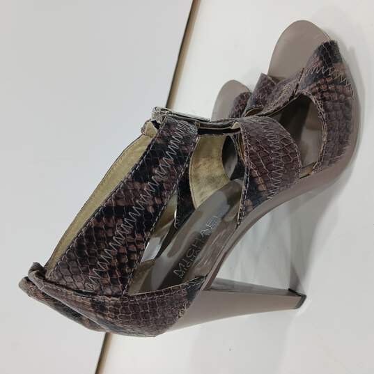 Michael Kors Reptile Peep Toe Heels Women's Size 6M image number 4