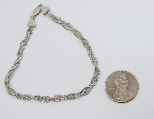 14K White Gold Braided Chain Bracelet 4.7g image number 4
