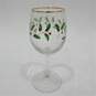 Lenox Holiday Goblet Set Of 4 Holly Leaf Berry Print Wine Glasses IOB Gold Rim image number 3