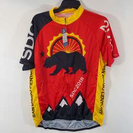 Primal Men Red Yellow Cycling Jersey XL NWT