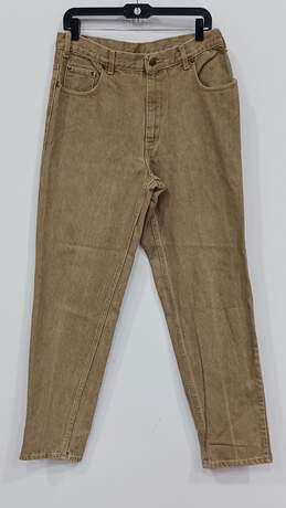 Bill Blass Men's Tan Tapered Leg Jeans Size 36x32