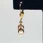 18K Gold FW Pearl Single Lever Back Earring 1.4g image number 2