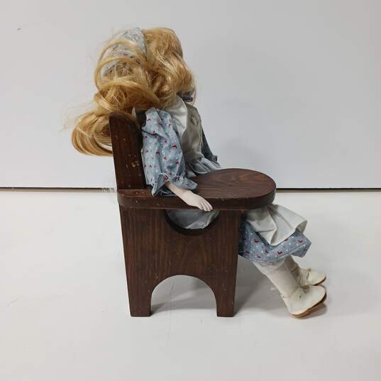 Porcelain School Girl Doll at School image number 4