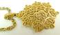 Vintage Crown Trifari Gold Tone Filigree Pendant Double Strand Necklace 66.7g image number 5