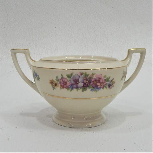 Thomas Ivory Bavaria Floral Gold Trim Gravy Boat w/ Attached Underplate & Sugar Bowl image number 13