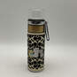 Coach Brown Beige Signature Print Leather Flip Lock Glass Water Bottle image number 2