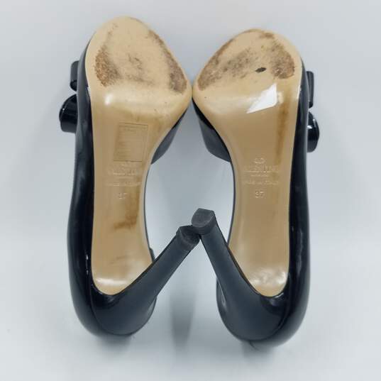 Valentino Garavani Bow D'Orsay Heel Women's Sz.37 Patent Black image number 6