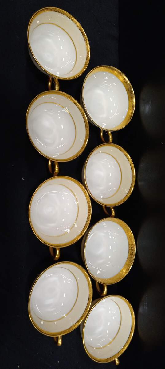 Bundle of 8 Lenox Ceramic White and Gold Tone Tea Cups image number 2