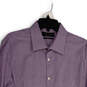NWT Mens Purple Check Collared Button Front Dress Shirt Size 16.5 32/33 image number 1
