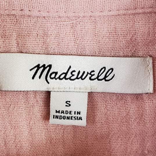 Madewell Women Pink Button Up Shirt S image number 3