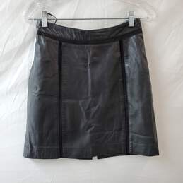 Mango Black Leather Mini Skirt