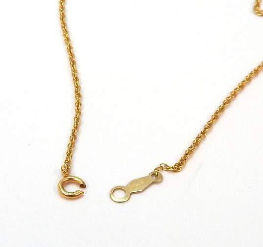 14K Yellow Gold Open Heart Pendant On Rope Chain Necklace for Repair 1.5g image number 3