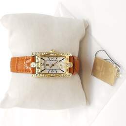 Harry Winston Gold Tone W/ Crystal Bezel Quartz Watch
