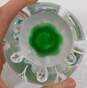 Vintage Murano Style Art Glass Green Bubble Paperweight image number 3