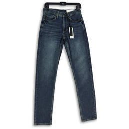 NWT Mens Blue Denim 5-Pocket Design Slim Fit Skinny Leg Jeans Size 28W 32L