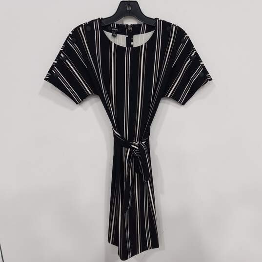 Women's Alfani Striped Black Dress Size 2 NWT image number 1