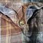 Mens Plaid Chest Pockets Long Sleeve Collared Button-Up Shirt Size Large image number 3