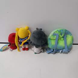 Bundle of 4 Assorted Plushies (One Is A Zip Up Mini Backpack Leash/Harness For Toddlers) alternative image