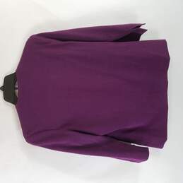 Bob Mackie Women Purple Floral Design Button Up Vneck Sweater XS alternative image