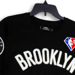 Mens Black Brooklyn New York Nets B NBA Pullover Athletic T-Shirt Size XL