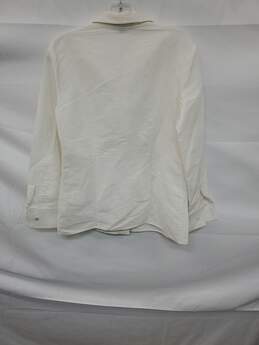 Wm St. John White Textured Cotton Casual Button Long Sleeve Shirt Sz 6 alternative image