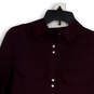 Womens Purple Long Sleeve Spread Collar Classic Button-Up Shirt Size Small image number 3