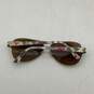 Womens Adrian Silver-Tone Floral Frame Brown Lens Adjustable Aviator Sunglasses image number 4