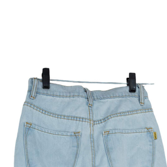 NWT Womens Blue Light Wash Distressed Pocket Denim Tapered Leg Jeans Size S image number 4