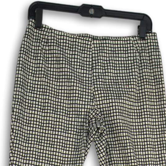 Lafayette 148 New York Womens Black White Plaid Pull-On Ankle Pants Size 4 image number 3