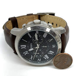Designer Fossil Grant Chronograph FS4812 Silver-Tone Analog Wristwatch alternative image