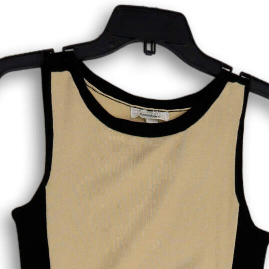 Womens Beige Black Round Neck Sleeveless Pullover Tank Top Size Small image number 3