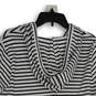 Womens Black White Striped Long Sleeve Pullover Hoodie Size L 14-16 image number 3