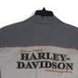 Harley-Davidson Mens Gray Orange Short Sleeve Spread Collar Button-Up Shirt Sz L image number 4