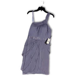 NWT Womens Purple Tiered Asymmetrical One Shoulder A-Line Dress Size 16