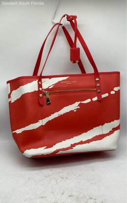 Kenneth Cole Womens Red Beige Handbag