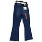 NWT Womens Blue Denim Medium Wash High Rise Flared Jeans Size 14/32 image number 2