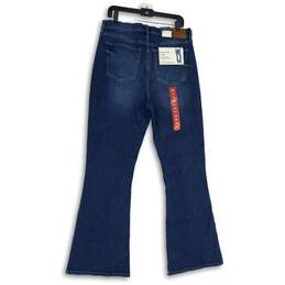 NWT Womens Blue Denim Medium Wash High Rise Flared Jeans Size 14/32 alternative image