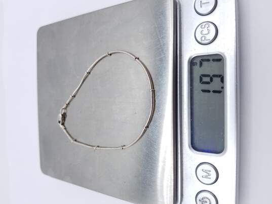 925 Sterling Silver Chain Bracelet 7in LB886 image number 4