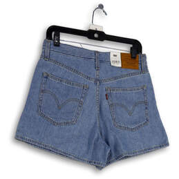 NWT Womens Blue High Rise Medium Wash Pockets Denim Boyfriend Shorts Sz 28 alternative image