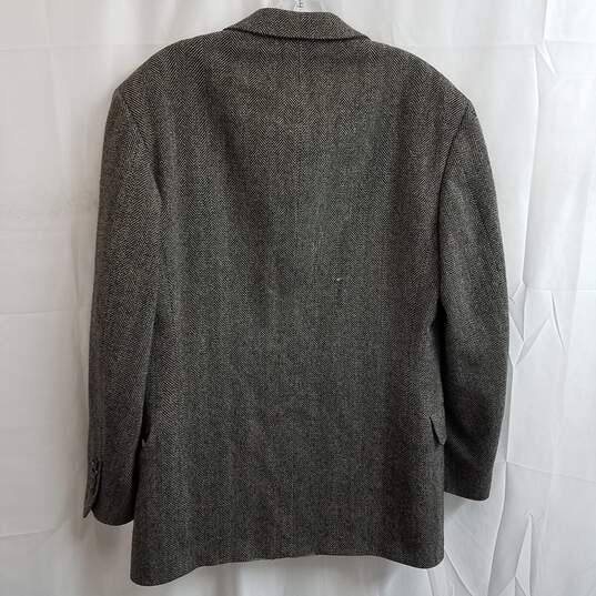 Evan-Picone Men's Brown/Beige Herringbone Wool Sport Coat Blazer Size 39R image number 2
