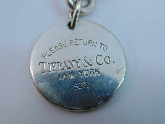 Tiffany & Co Sterling Silver Please Return To Tiffany New York Personalized Monogrammed Pendant Bracelet 35.8g image number 3