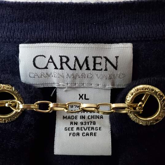 Carmen Maro Valvo | Women's Navy Cardigan | Size XL image number 2