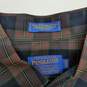 Pendleton fine knit plaid wool button up shirt XL long image number 4