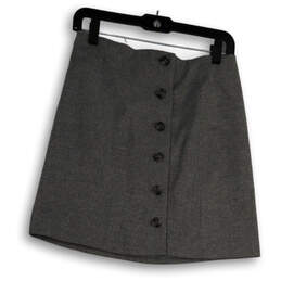 Womens Gray Regular Fit Classy Button Accented Casual Mini Skirt Size 0