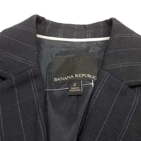 Mn Banana Republic Black Striped Blazer Jacket Sz 2 image number 3