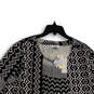 NWT Womens Black White Printed Long Sleeve Open Front Cardigan Size 1X image number 3