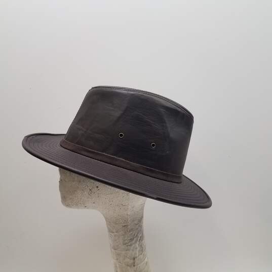 Henschel Hat Brown Leather Fedora Large Men's Hat image number 4