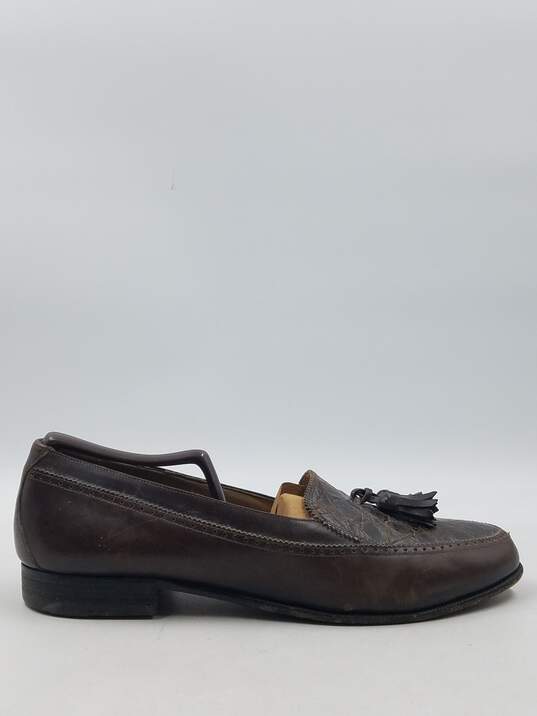 Authentic BALLY Brown Croc Tassel Loafers M 7.5 image number 1