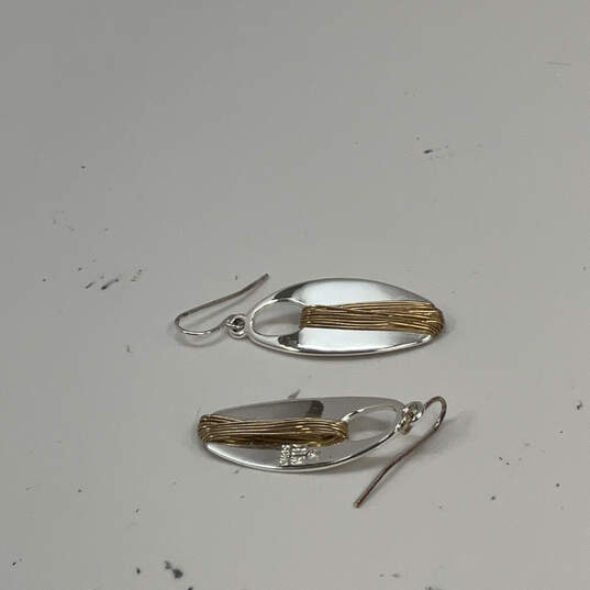Designer Robert Lee Morris Two-Tone Wire Wrapped Fish Hook Drop Earrings image number 2